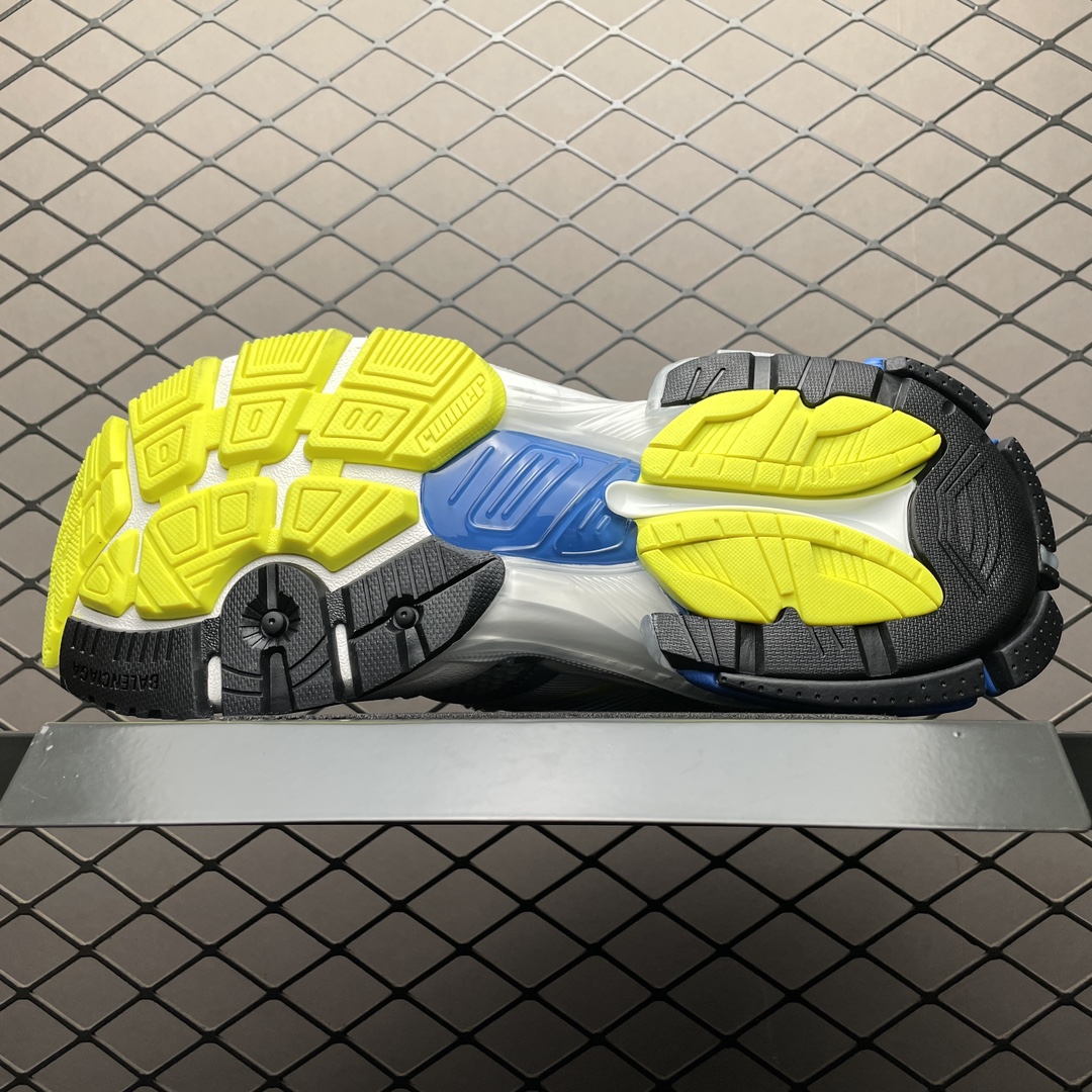 BALENCIAGA MEN'S RUNNER 2.0 SNEAKER IN WHITE/YELLOW/BLUE（779066W3RXP9074）