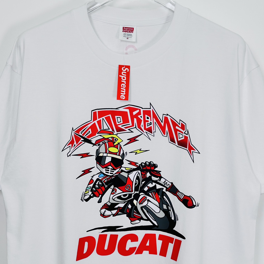 Supreme Ducati Bike Tee white（SUP-SS24-279-1）
