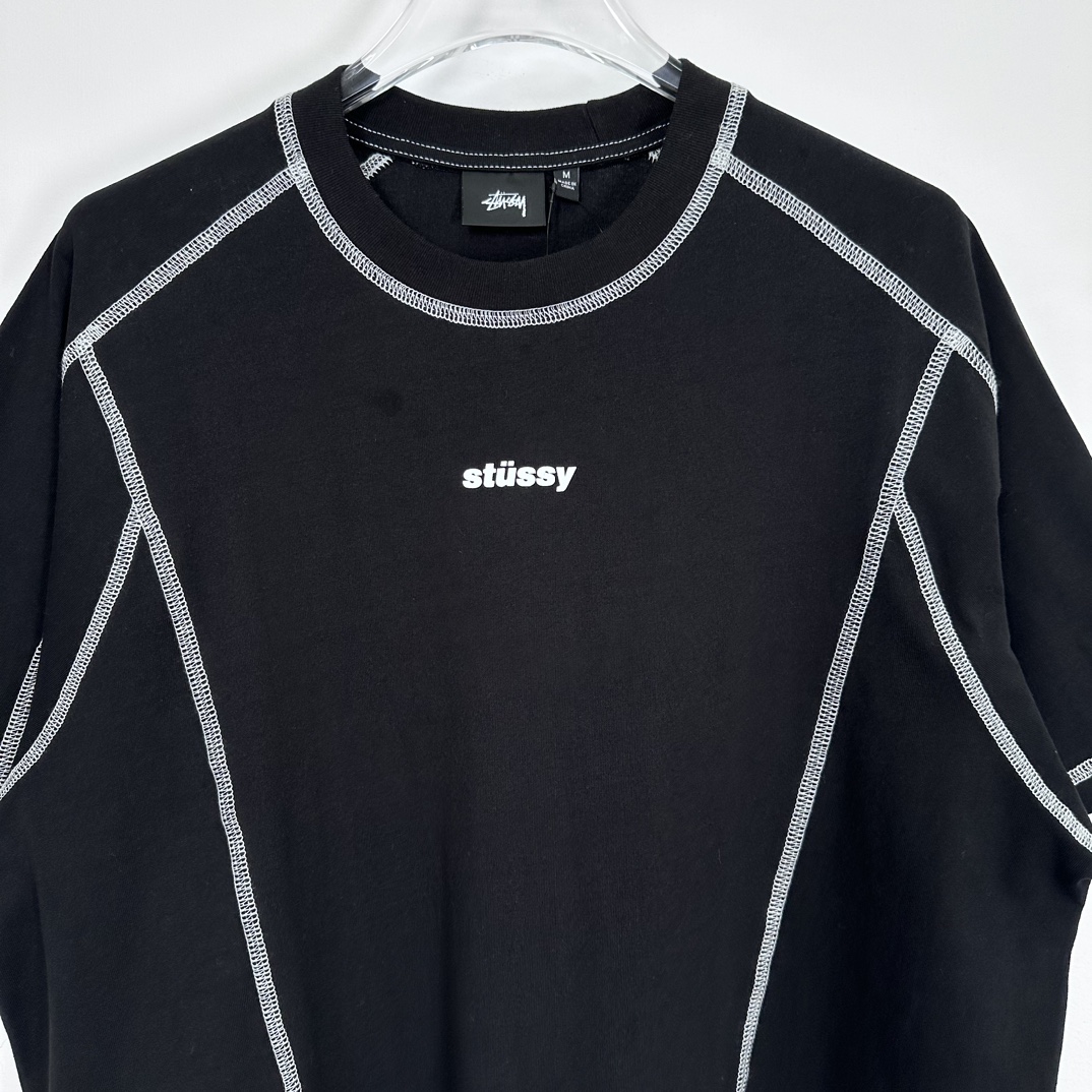 Stüssy Wave Short Sleeve Crew 'BLACK'（1140347）