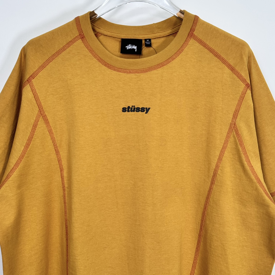 Stüssy Wave Short Sleeve Crew 'yellow'（1140348）