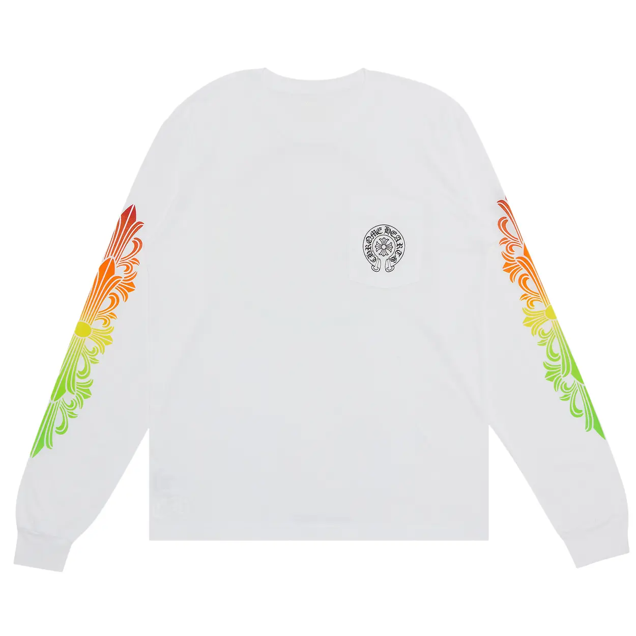 Chrome Hearts Floral Sleeve Gradient Long-Sleeve T-Shirt 'White' (CH-072510）