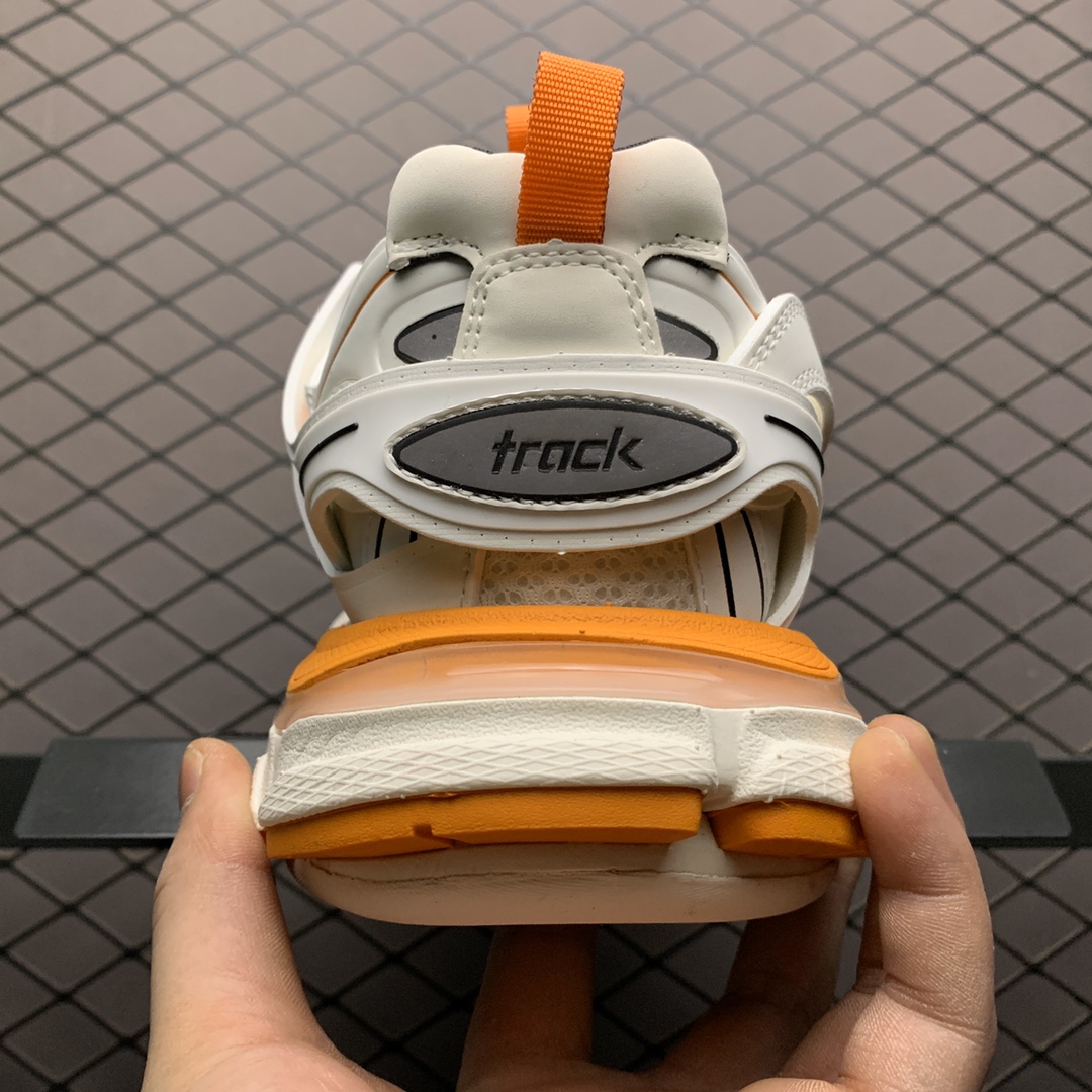 Balenciaga Track 1.0 Distressed Dad Shoes "White Orange"（542023W1GB19059）