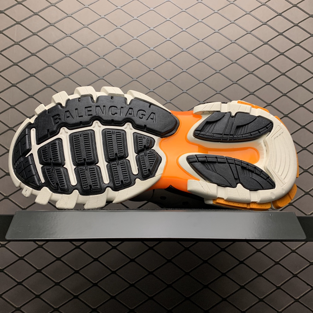Balenciaga Track 1.0 Distressed Dad Shoes "White Orange"（542023W1GB19059）