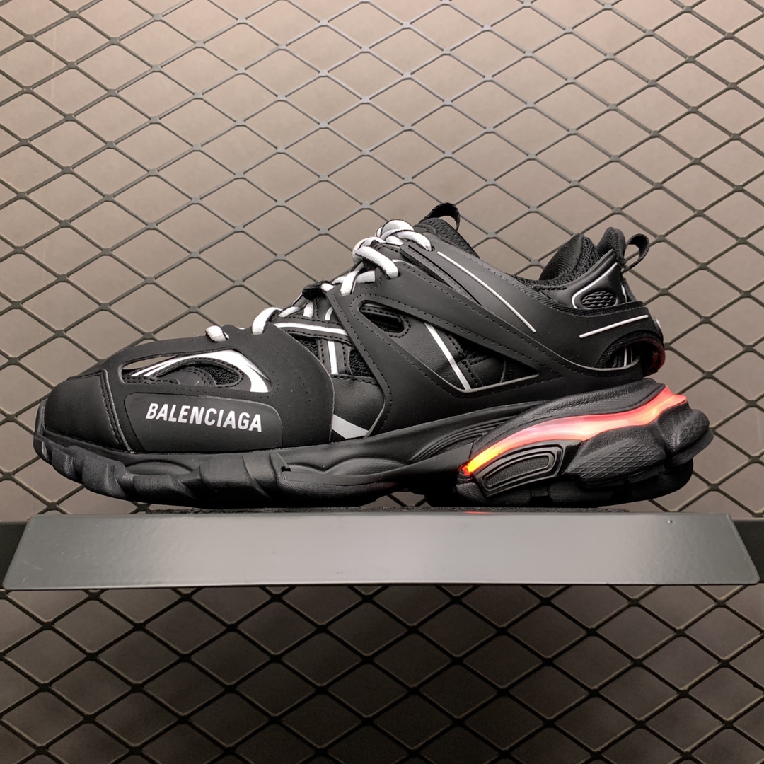 Balenciaga Track 1.0 Distressed Dad Shoes "Black"（542023W3AX11090）LED