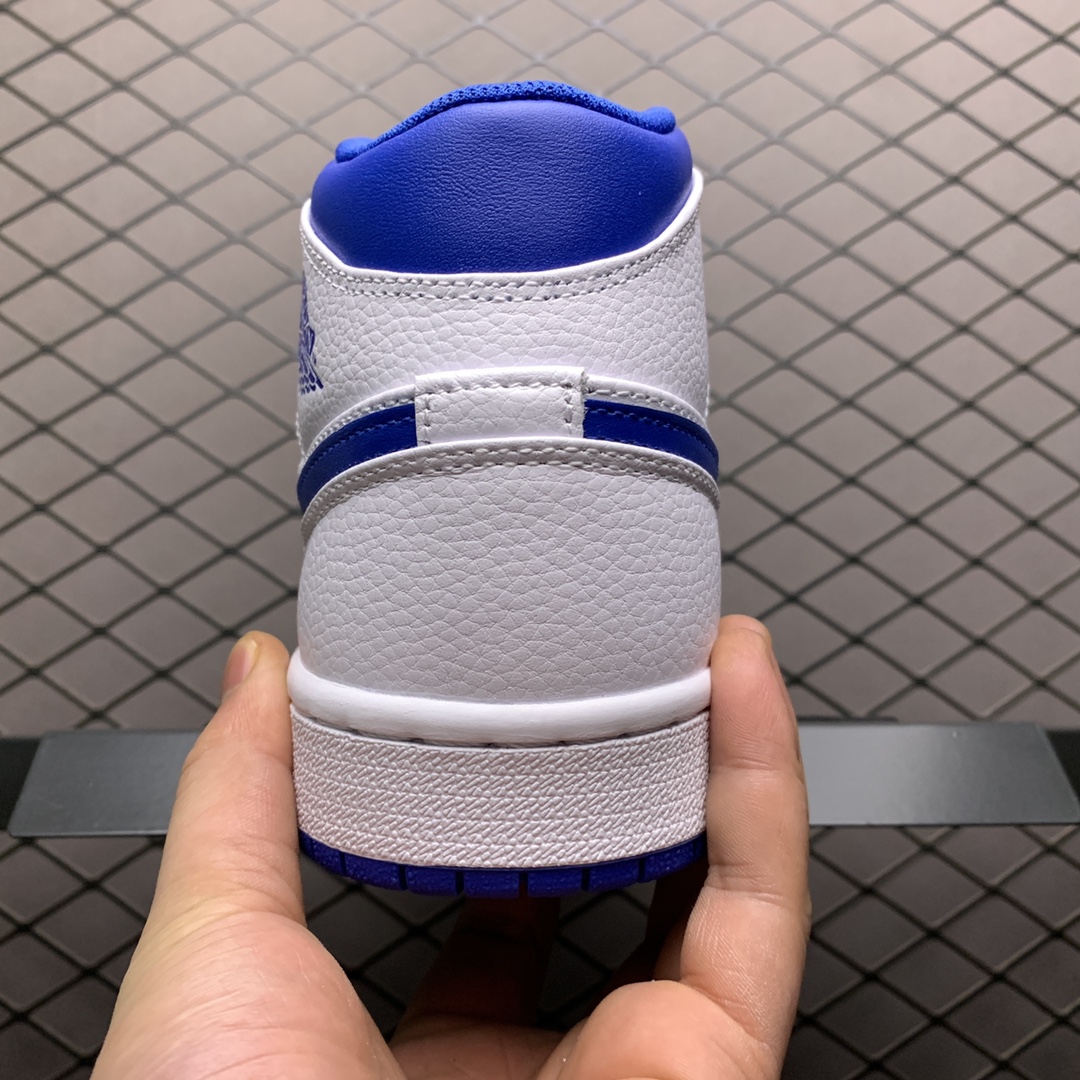 JordanAirJordan 1 Mid Hyper Royal basketball shoes(554724-114)