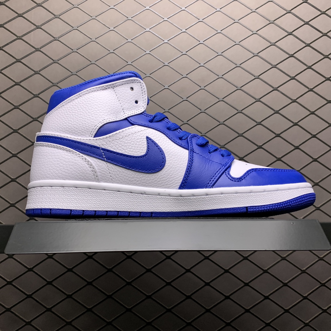 JordanAirJordan 1 Mid Hyper Royal basketball shoes(554724-114)