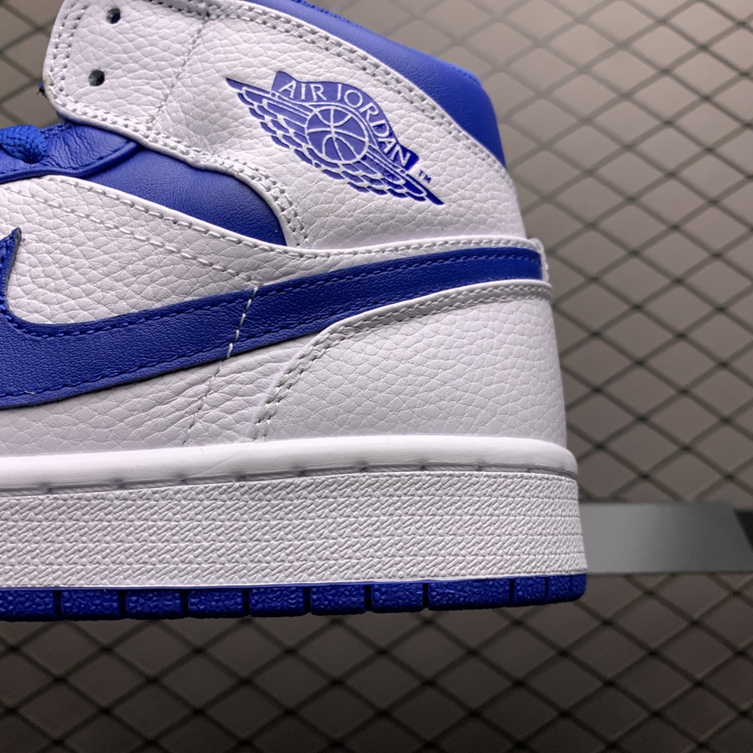 JordanAirJordan 1 Mid Hyper Royal basketball shoes(554724-114)