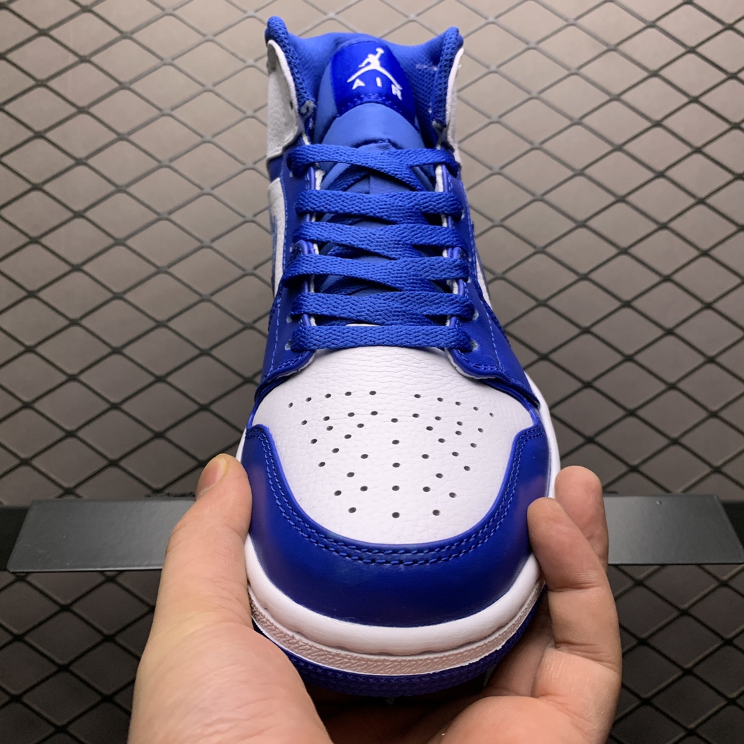 JordanAirJordan 1 Mid Hyper Royal basketball shoes(554724-114)