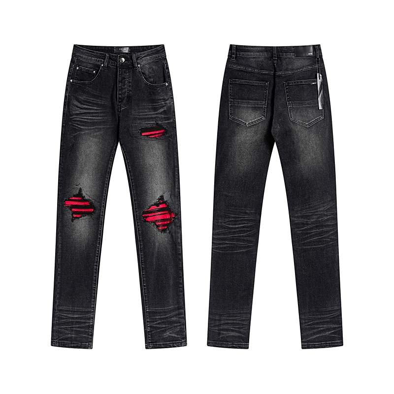 Amiri MX1 Ultrasuede Jean 'Vintage Black' (AMDNSY1042）