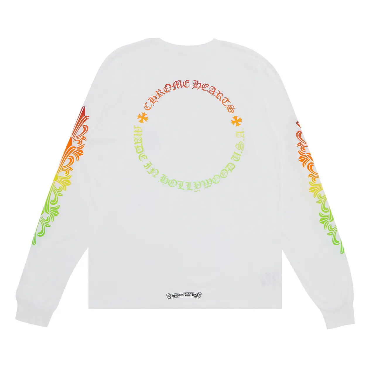Chrome Hearts Floral Sleeve Gradient Long-Sleeve T-Shirt 'White' (CH-072510）