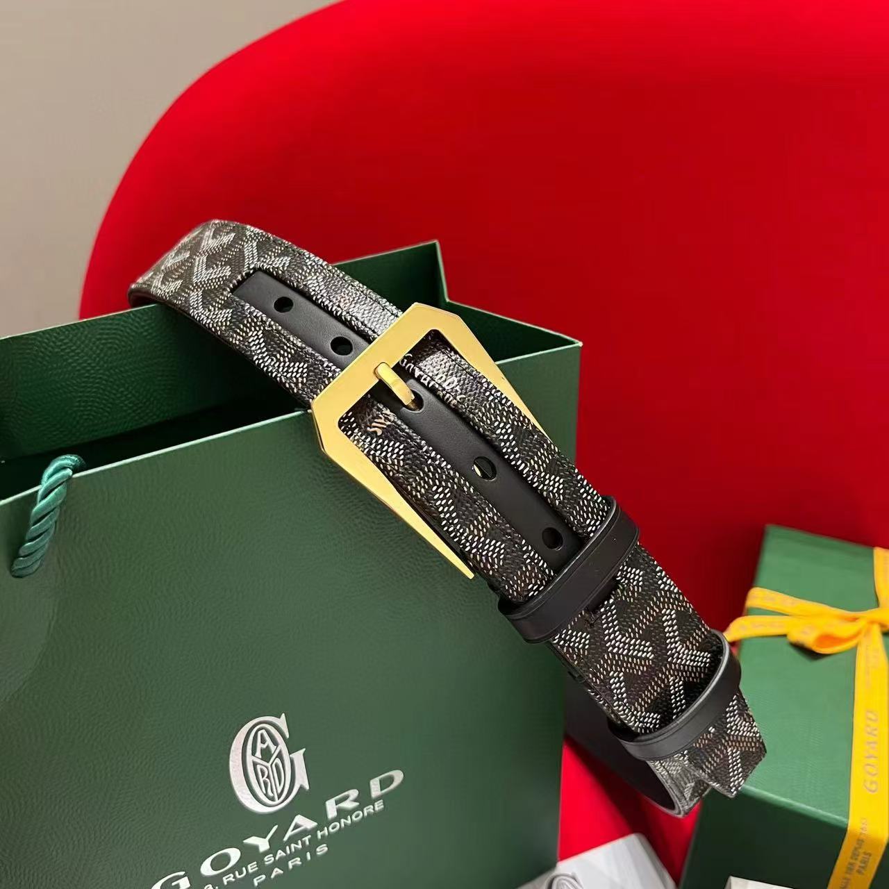 Goyard Frégate belt – Clamecy cowhide & Goyardine canvas（GOY44051）