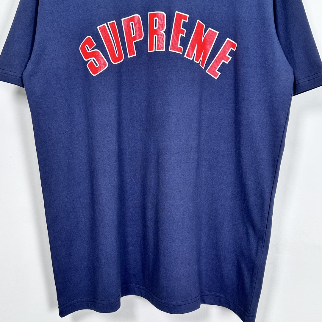 Supreme Cracked Arc S/S Top "Navy"（SUP-SS24-055-2）