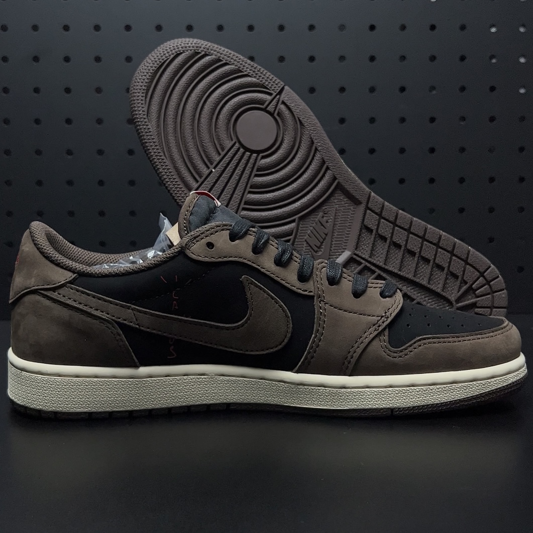 Travis Scott × Nike Air Jordan 1 Low OG SP-T "Black/Dark Mocha"(CQ4277-001)