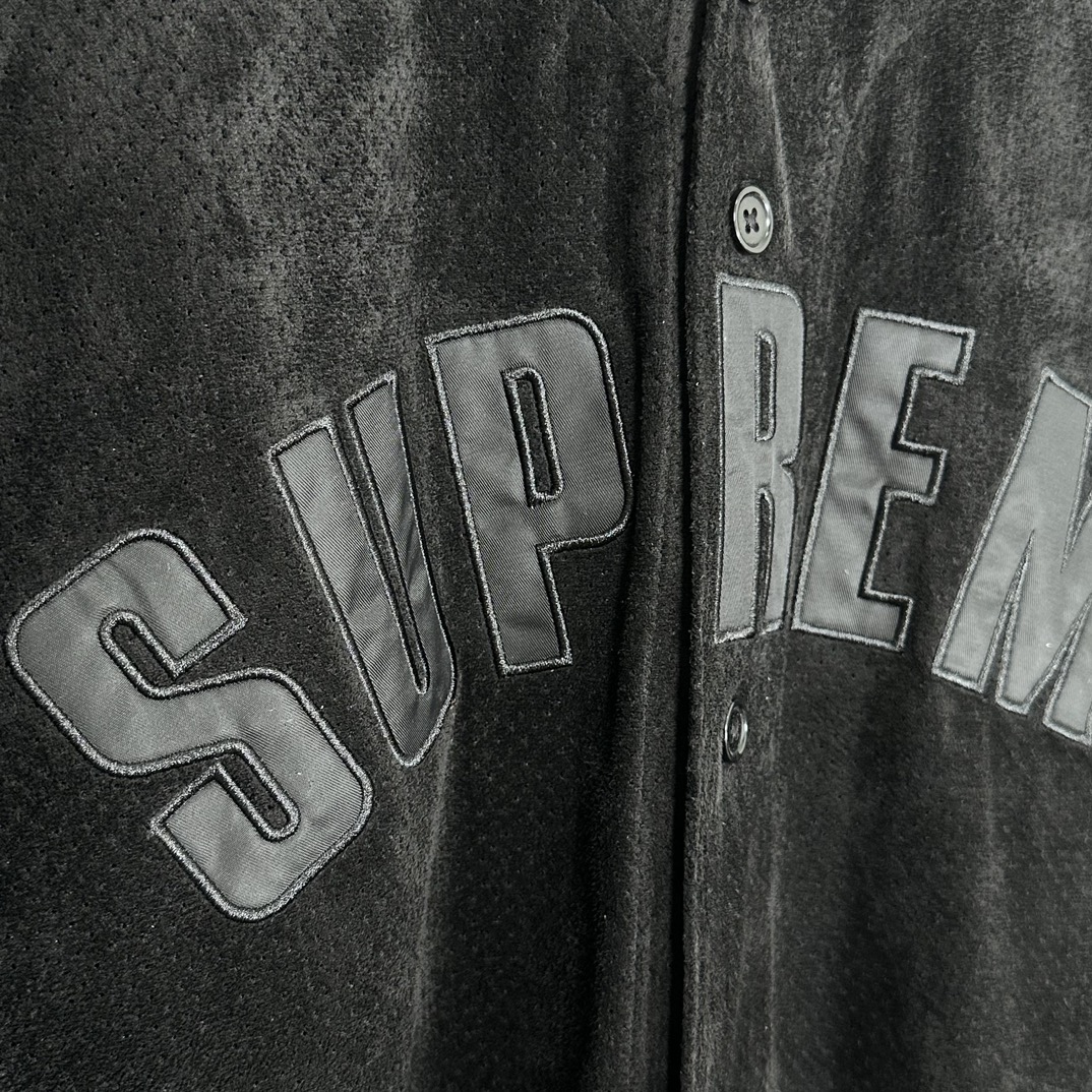 Supreme Ultrasuede Mesh Baseball Jersey "Black"（SUP-SS24-278-2）