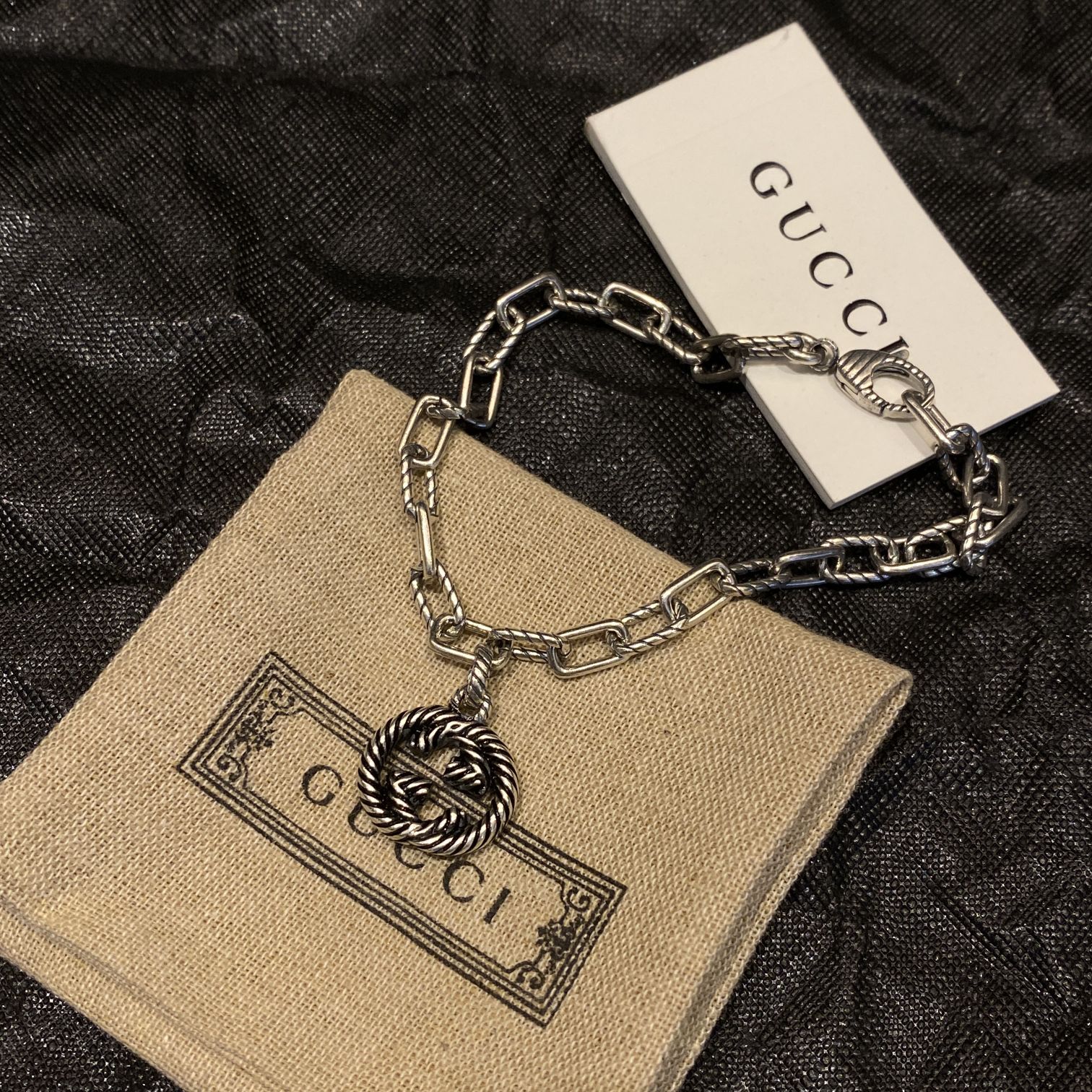 GUCCIグッチ ブレスレット GUCCI インターロッキングG チェーン  シルバー （607158-J8400-0811）