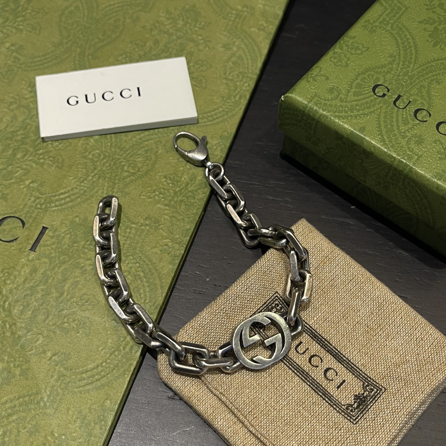 GUCCIインターロッキングG ブレスレット（620798-J8400-0811）