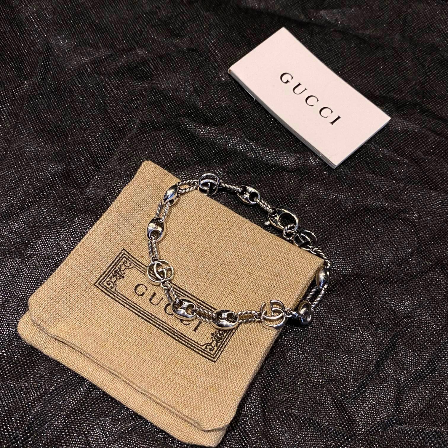 GUCCIグッチ ダブル G スレッド ピッグノーズ ブレスレット（627118-J8400-0701）