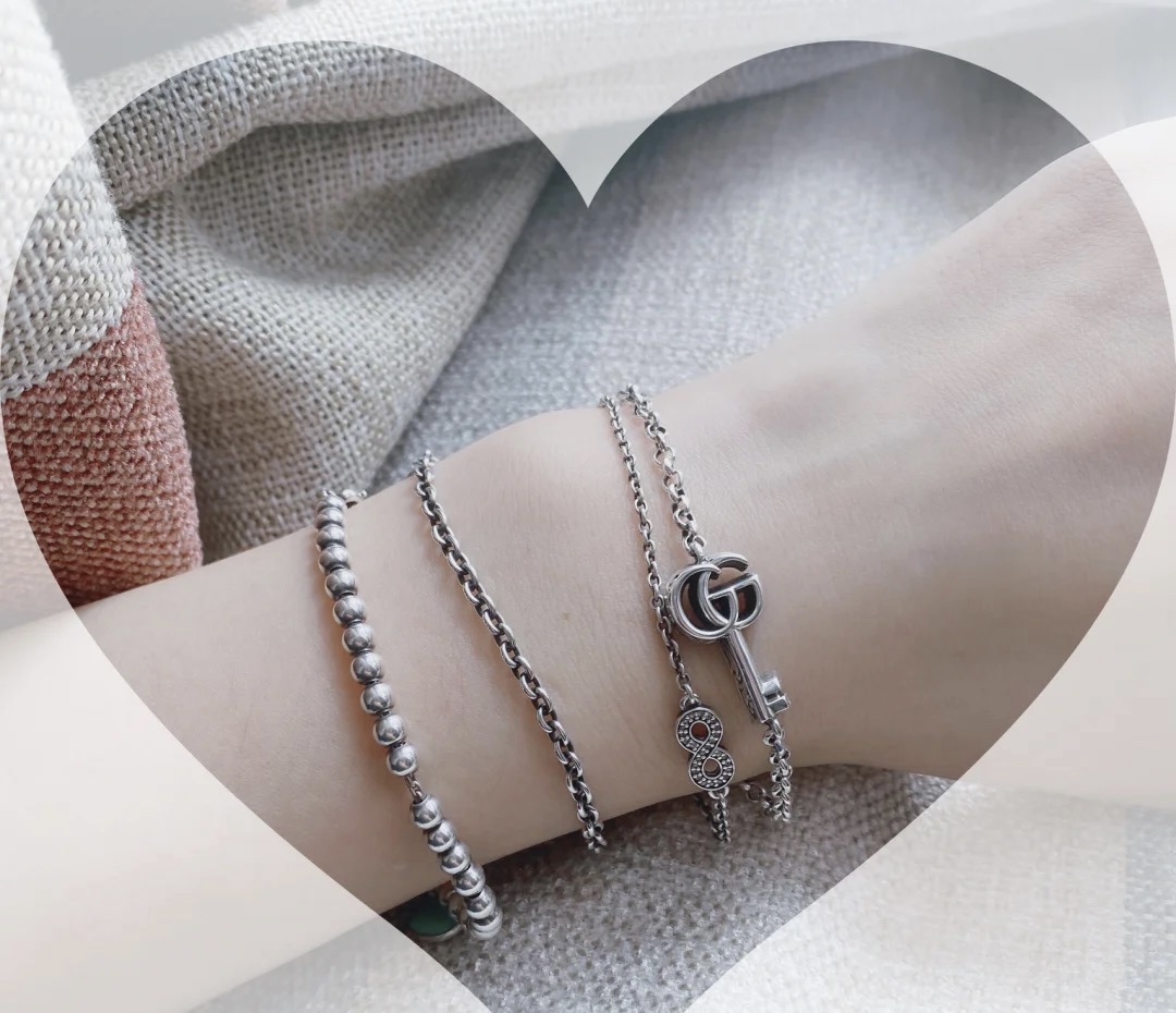 GUCCIダブルG キー ブレスレット スターリングシルバー（632207-J8400-0701）