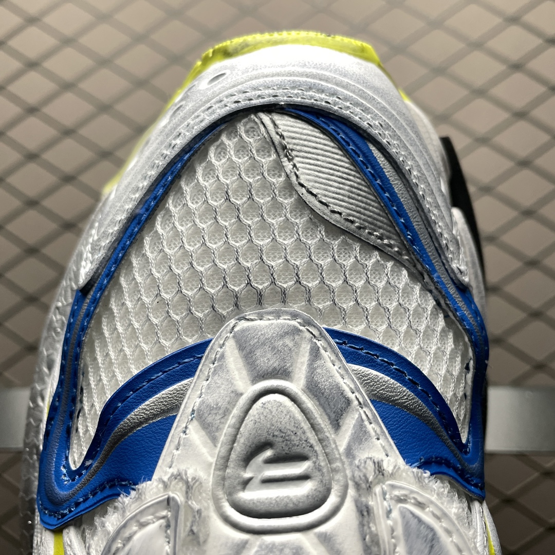 BALENCIAGA MEN'S RUNNER 2.0 SNEAKER IN WHITE/YELLOW/BLUE（779066W3RXP9074）
