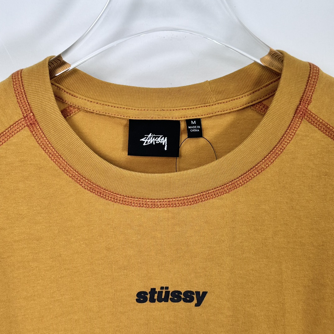 Stüssy Wave Short Sleeve Crew 'yellow'（1140348）