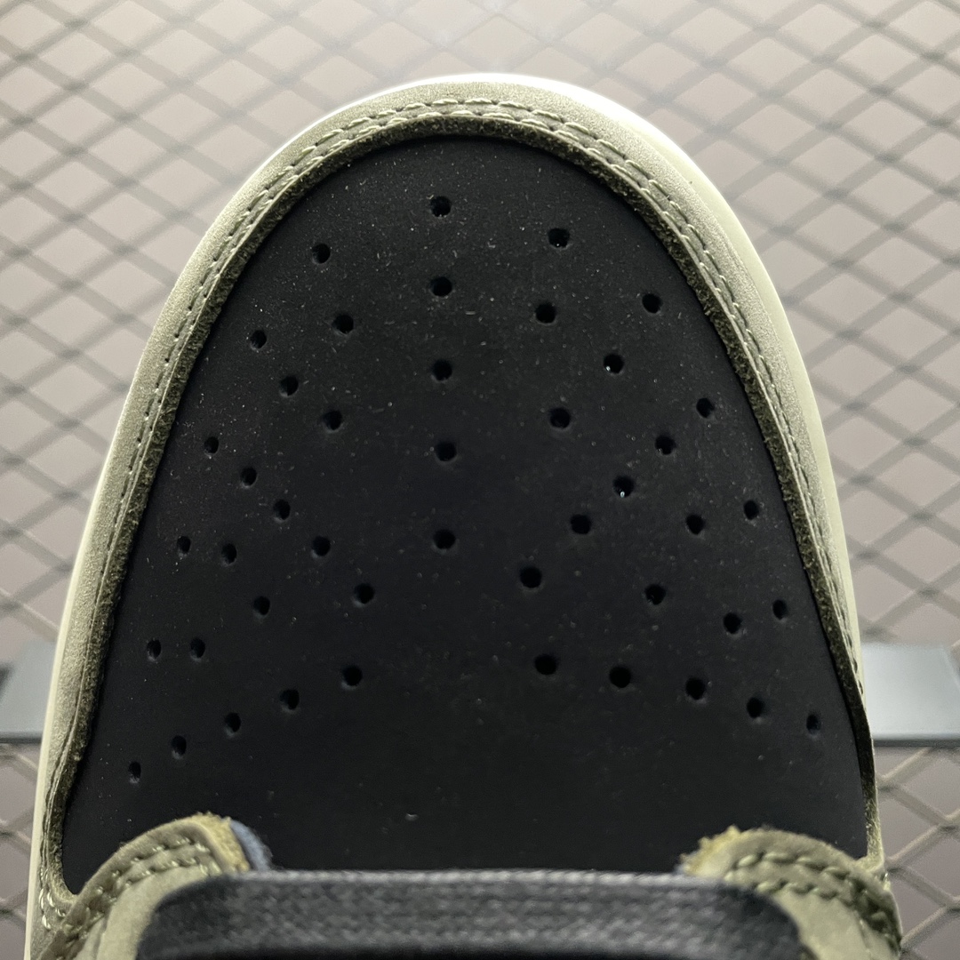 Travis Scott × Nike Air Jordan 1 Low "Black/Olive"(DM7866-002)