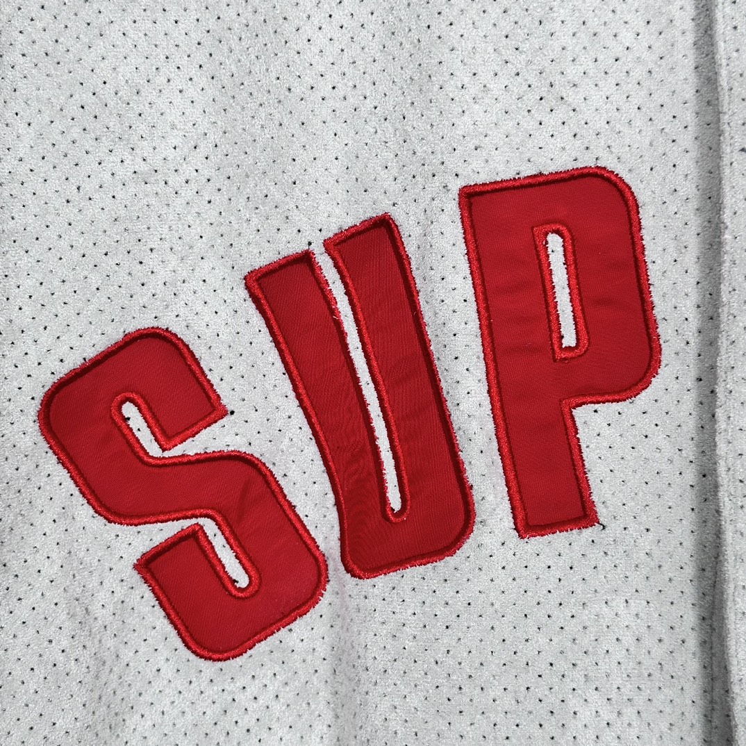 Supreme Ultrasuede Mesh Baseball Jersey "Grey"（SUP-SS24-278）