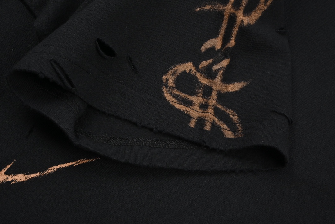 PARIS MOON UPSIDE DOWN Tシャツ オーバーサイズ で 杢ブラック(698811TOVT31055）