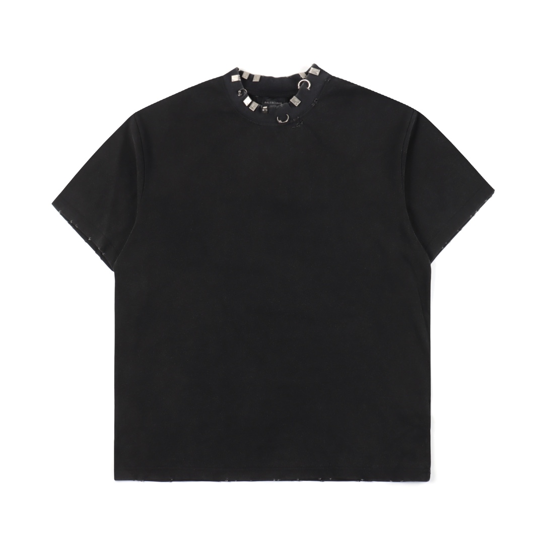 Balenciaga distressed short-sleeved T-shirt（704056TMVA50903）