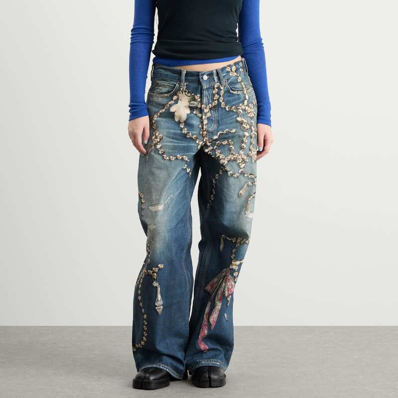 楽天市場】アクネ ストゥディオズ レディース ボトムス デニムパンツ プリント ジーンズ Acne Studios Jewellery Printed  Jeans Mid Blue ブルー : ReVida 楽天市場店