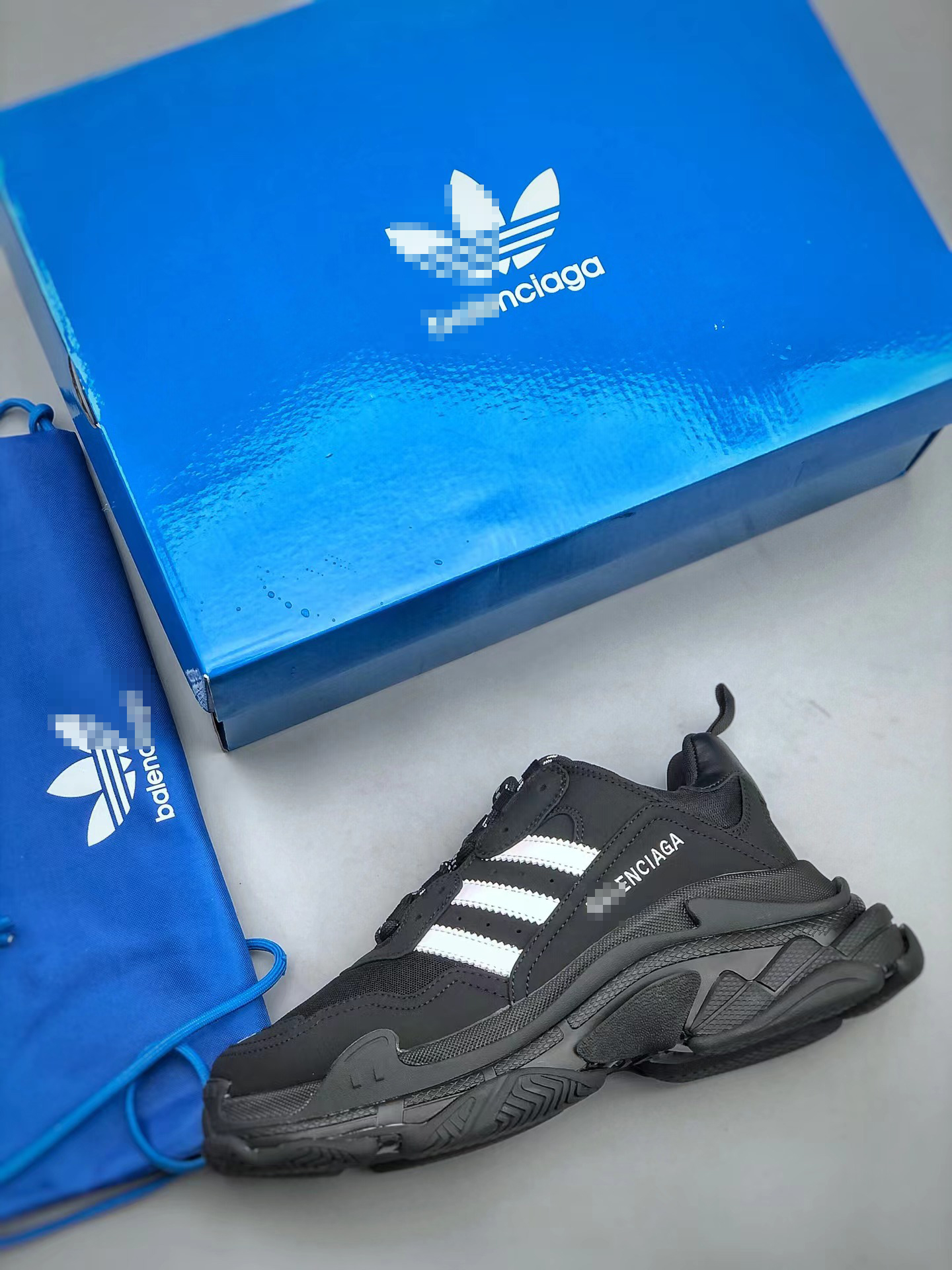  BALENCIAGA Triple S "BLACK"（712821W2ZB21090）