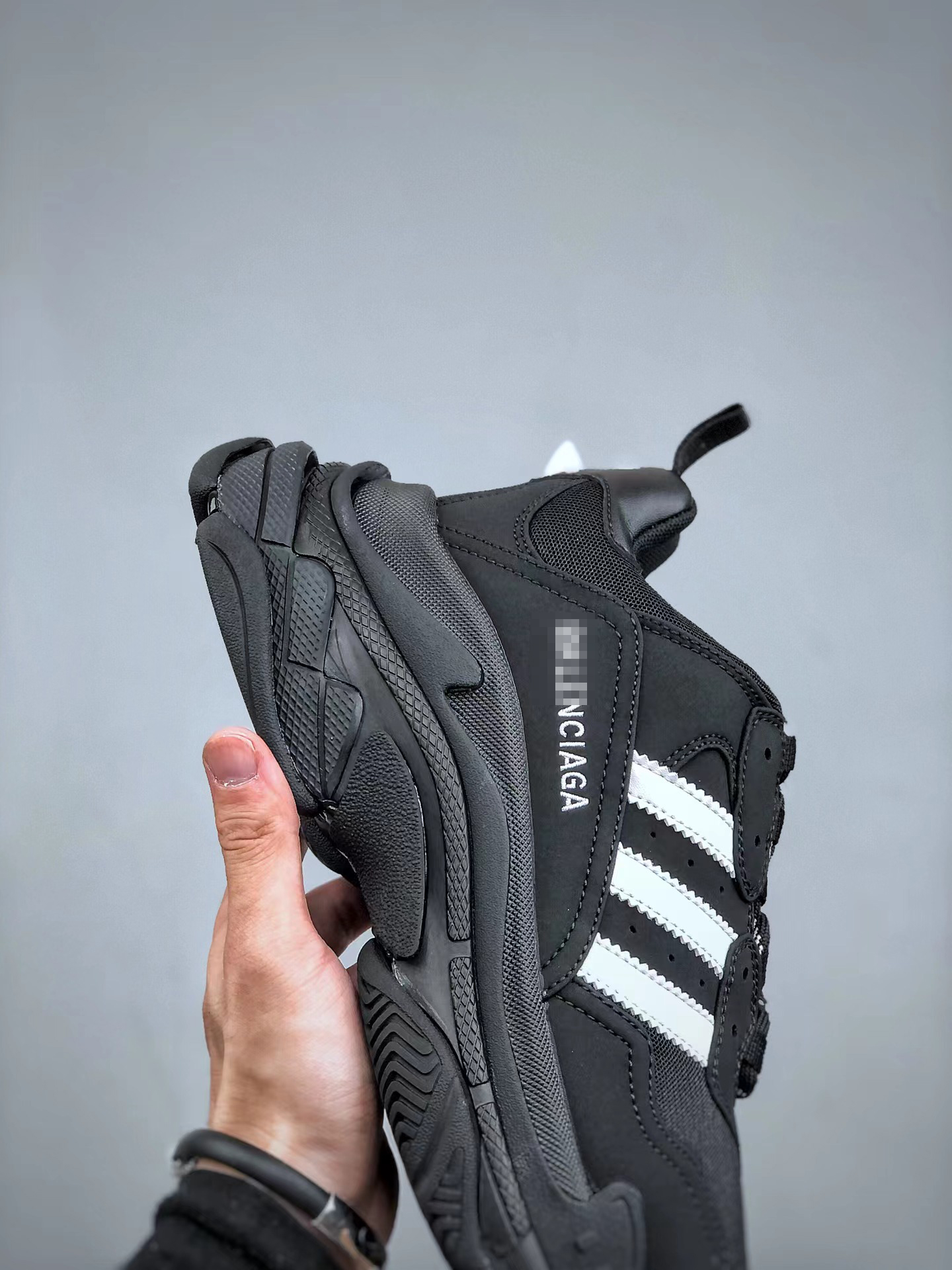  BALENCIAGA Triple S "BLACK"（712821W2ZB21090）