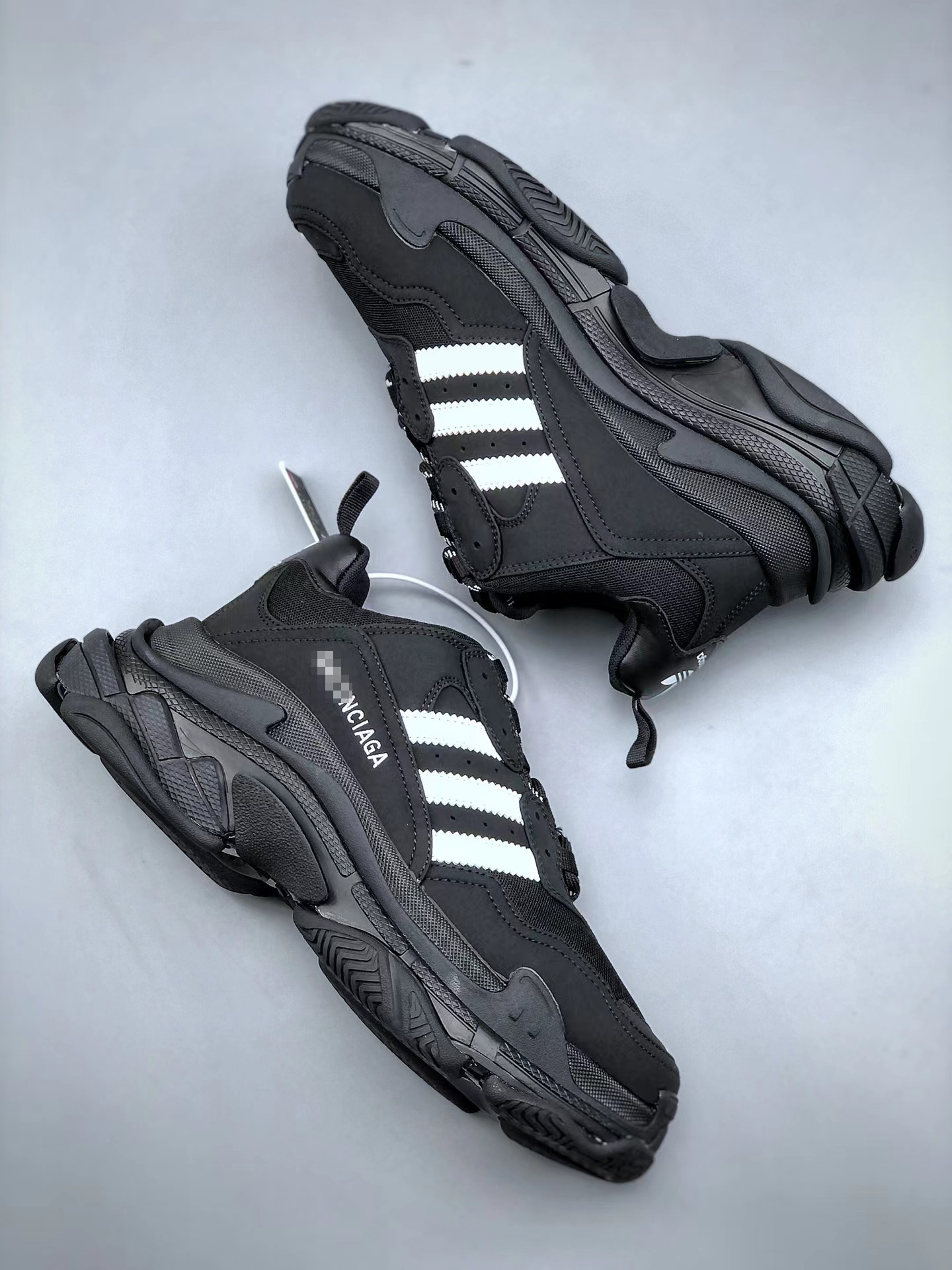  BALENCIAGA Triple S "BLACK"（712821W2ZB21090）