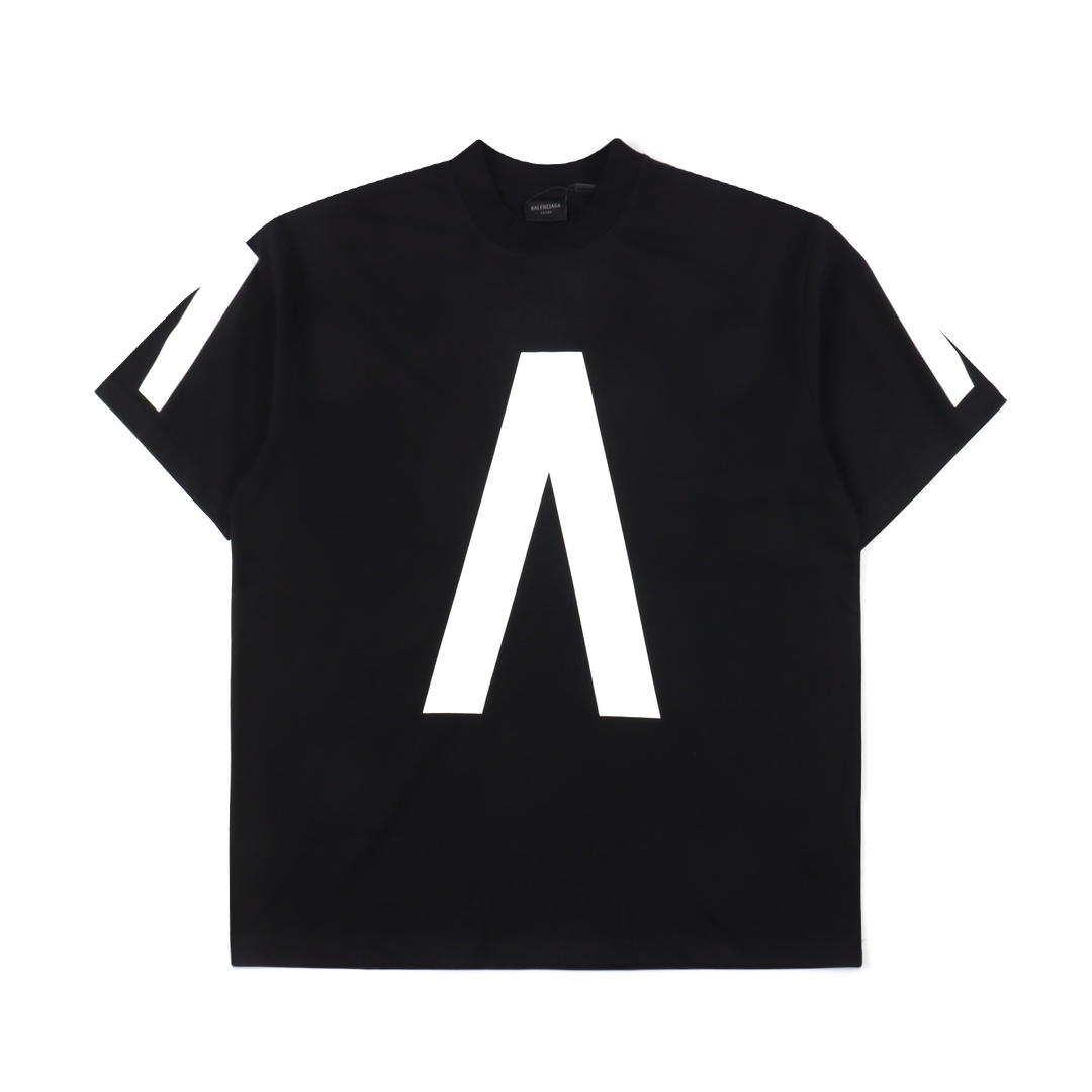 Balenciaga printed short-sleeved T-shirt "Black"（739028TQVA11569）