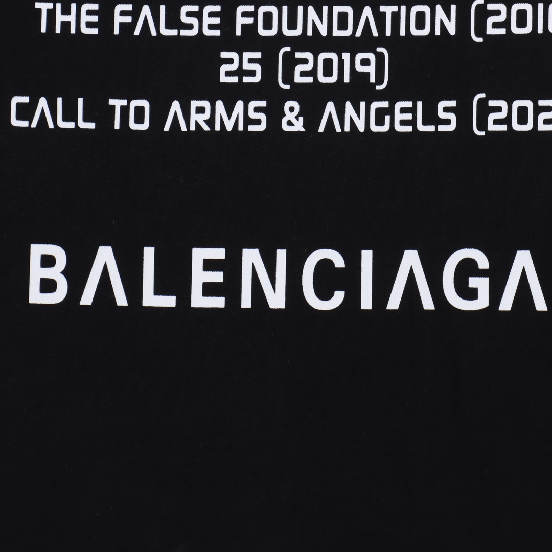 Balenciaga printed short-sleeved T-shirt "Black"（739028TQVA11569）