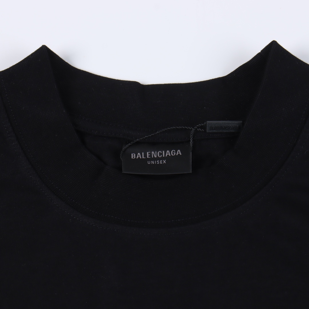 Balenciaga printed short-sleeved T-shirt "Black"（739028TQVA11569）
