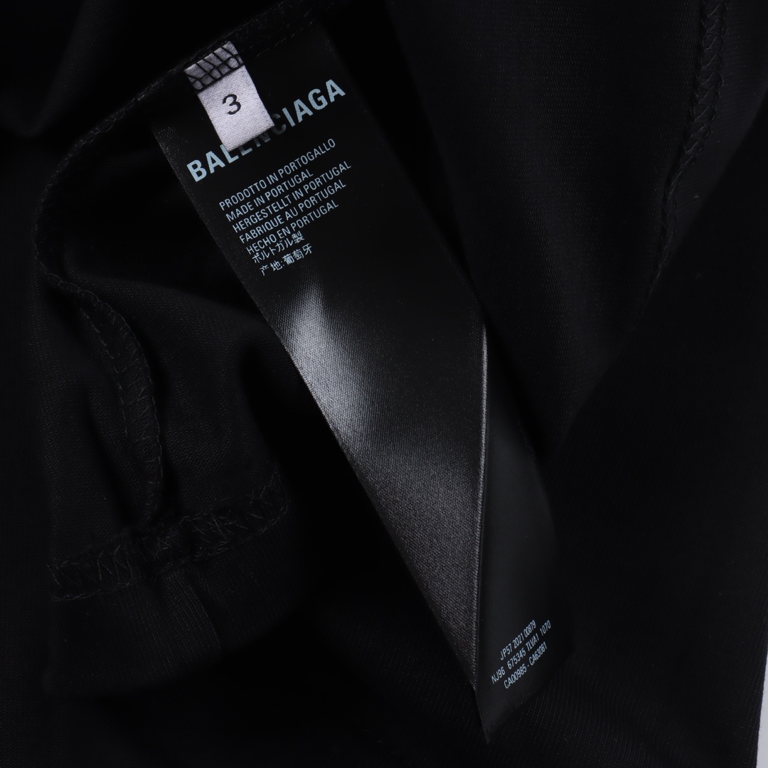 Balenciaga printed short-sleeved T-shirt "Black"（739028TQVA11569）
