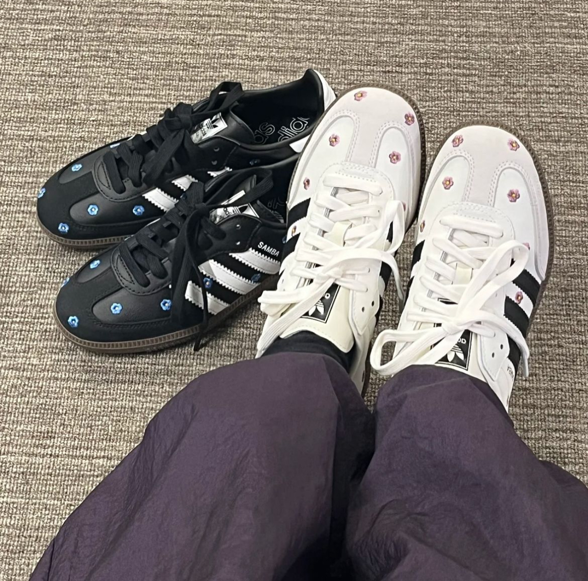 Adidas Originals Samba OG 刺繡花花 白IF4398 黑IF4397 #代購