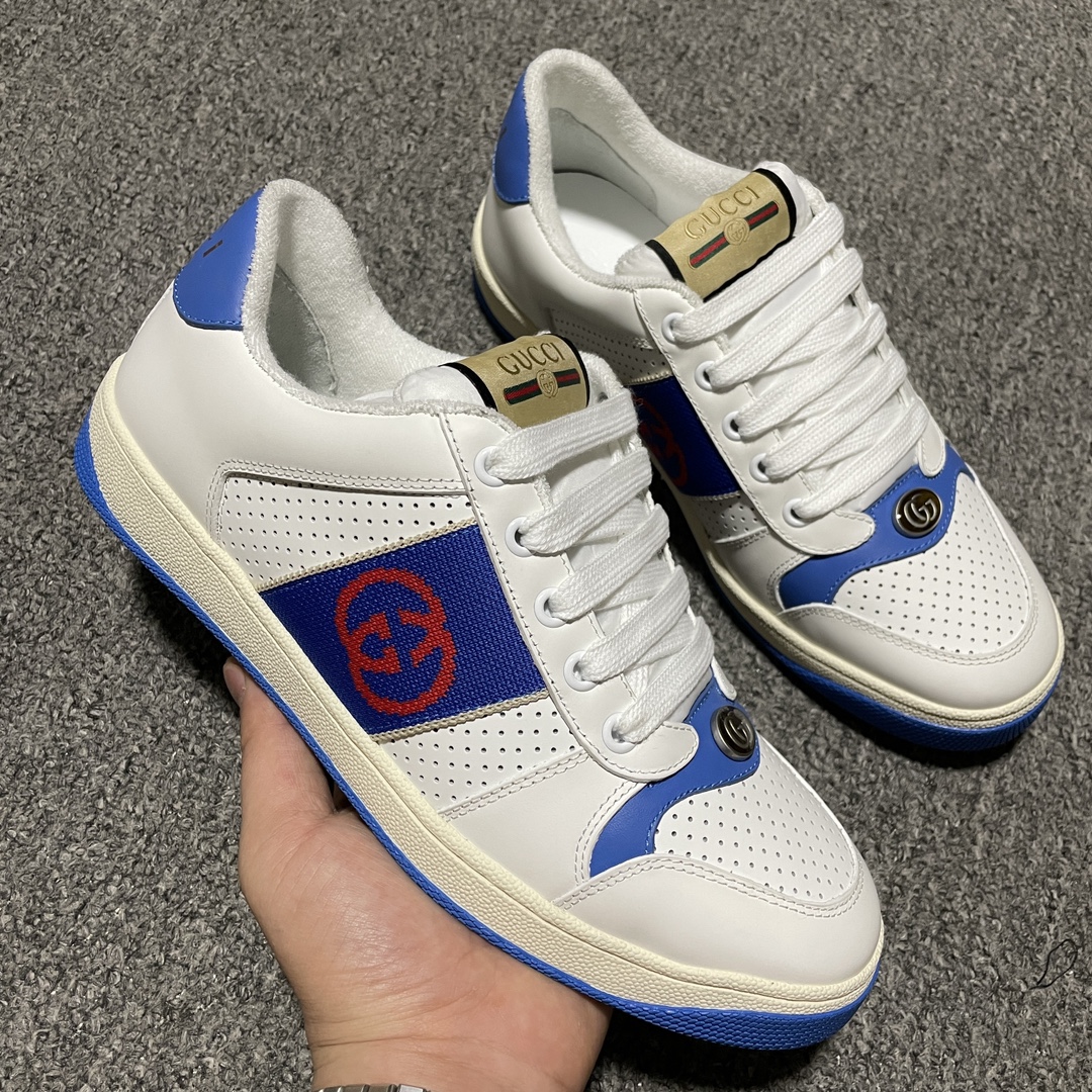 Gucci Screener Smooth Leather Sneakers（765054AACV89055）