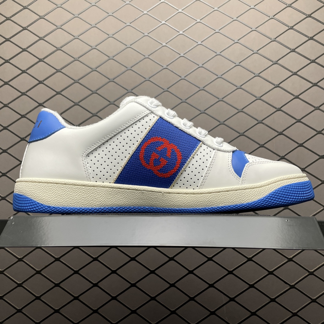 Gucci Screener Smooth Leather Sneakers（765054AACV89055）