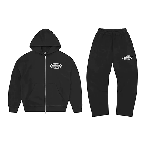 Cortez print zip-up hoodie and sweatpants (CRTZ0524-001）