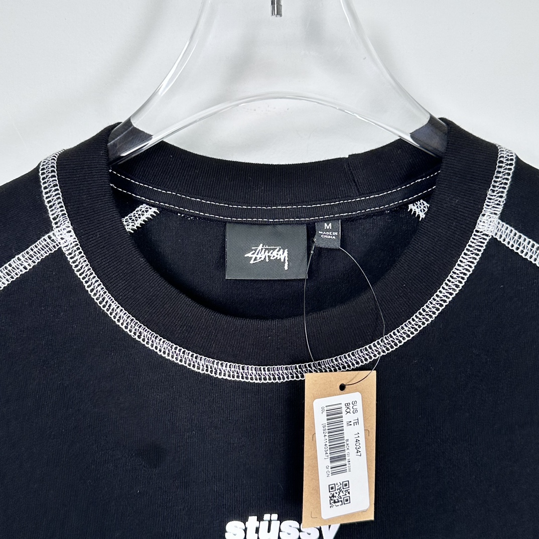 Stüssy Wave Short Sleeve Crew 'BLACK'（1140347）