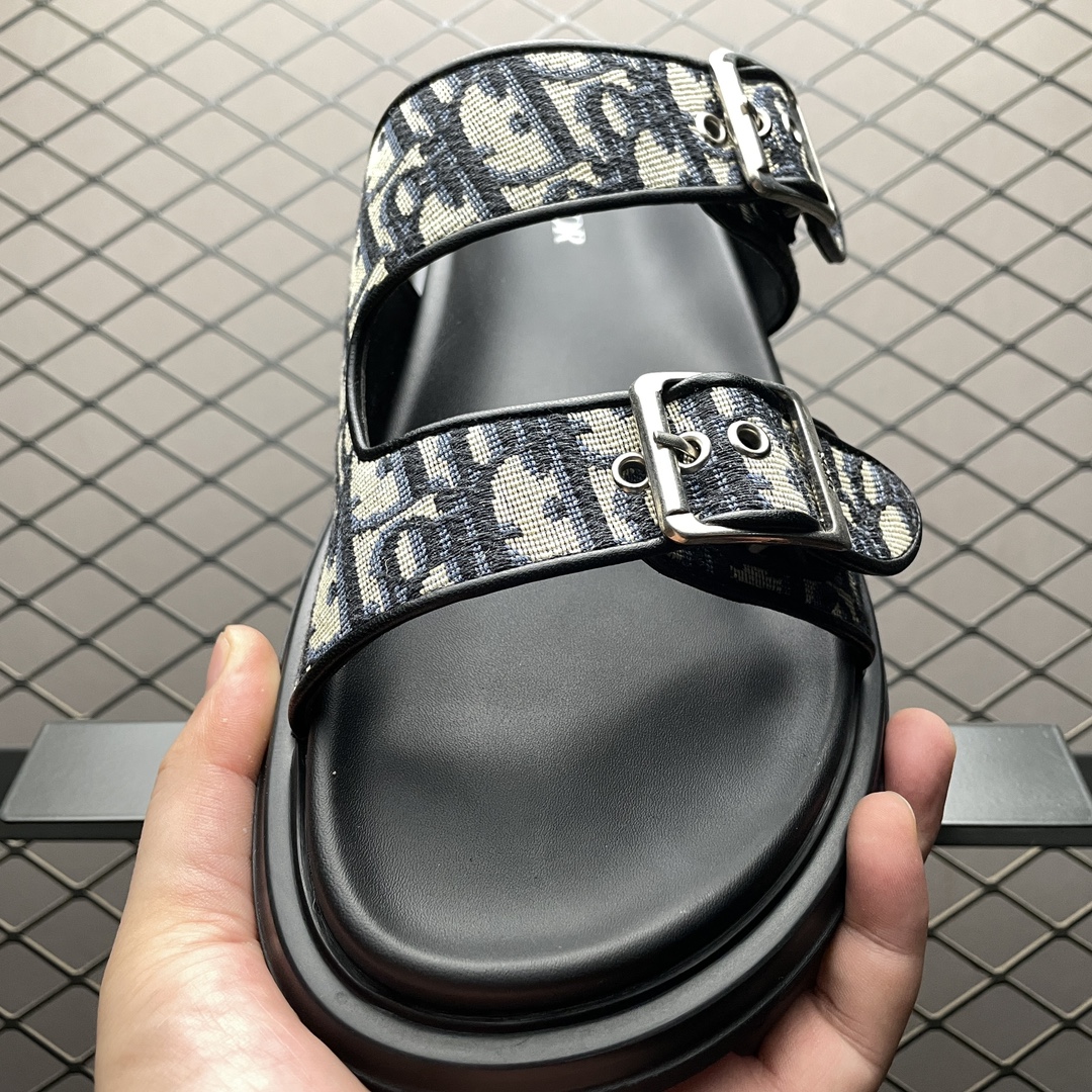 Dior MENS Dior Aqua Sandal Dior Oblique Jacquard "Beige/Black"(3SA135ZSA_H561)