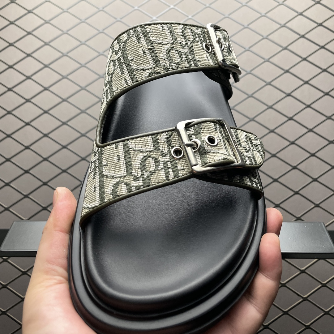Dior MENS Dior Aqua Sandal Dior Oblique Jacquard "Khaki"(3SA135ZSA_H603)