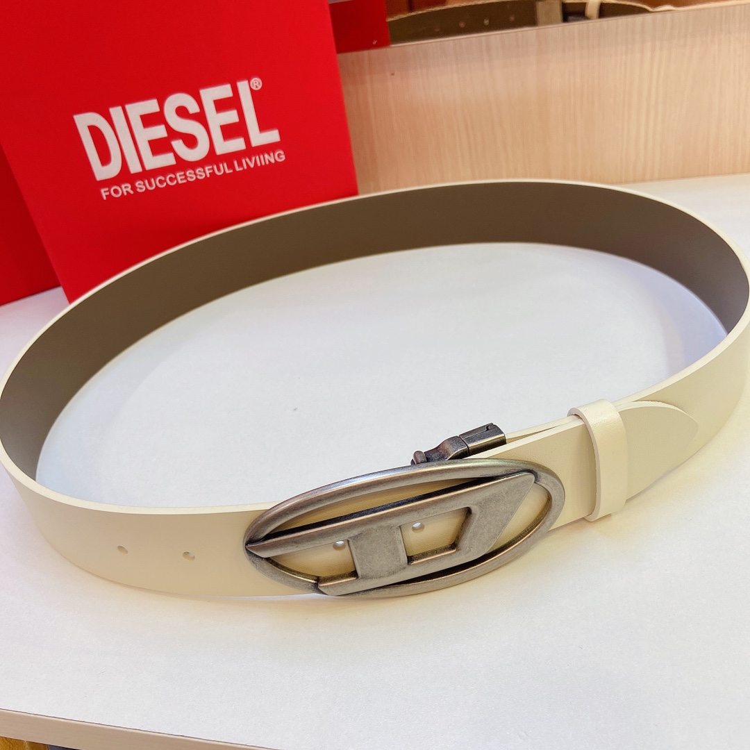 DIESEL B-1DR W Leather Belt-4cm（POIZON240415992）