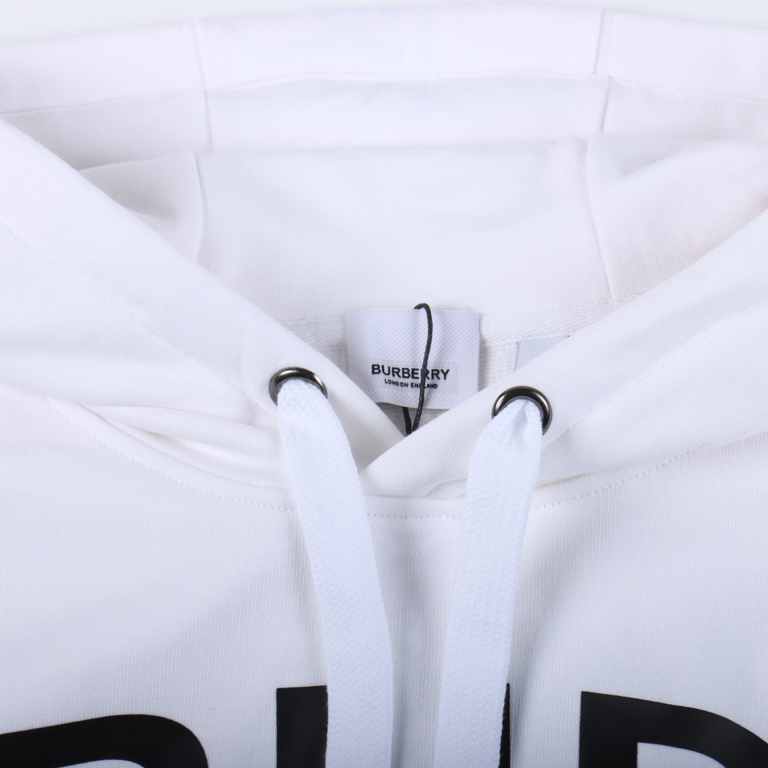 Burberry SS22 Horseferry letter print hooded sweatshirt "White"（80487491）