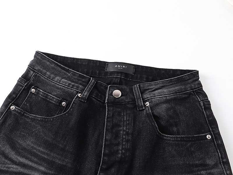Amiri MX1 Ultrasuede Jean 'Vintage Black' (AMDNSY1042）