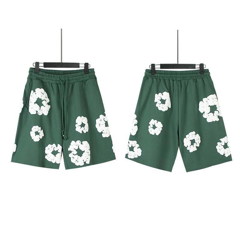 Denim Tears The Cotton Wreath Shorts 'Black'(SS25BRS0621）