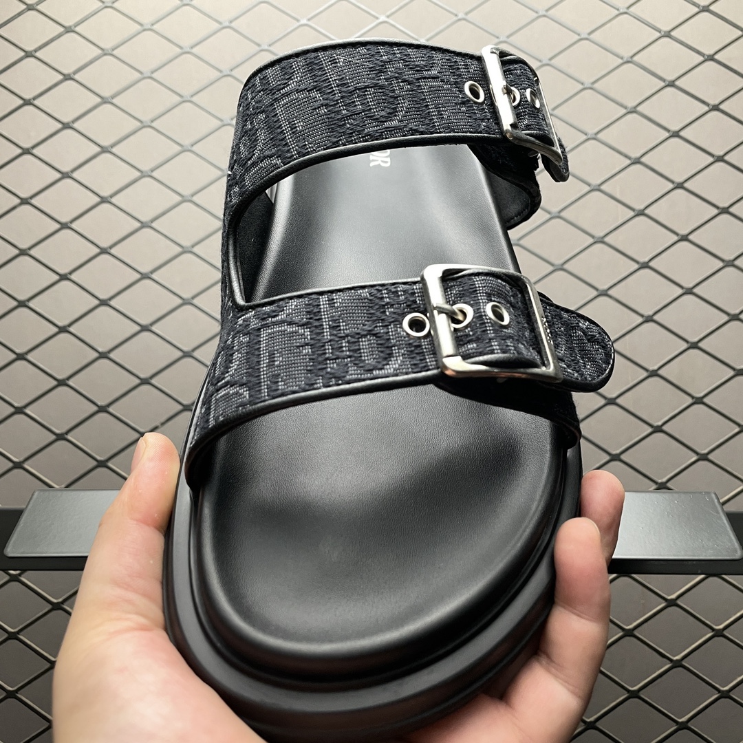 Dior MENS Dior Aqua Sandal Dior Oblique Jacquard "Black" (3SA135ZSA_H969)