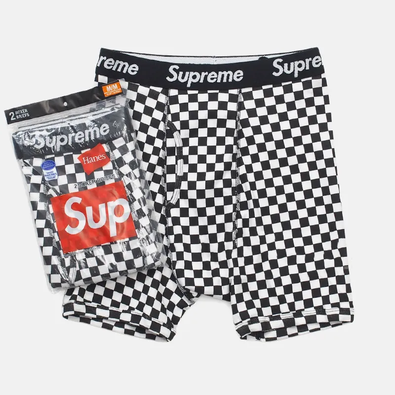 Supreme Hanes Boxer Briefs Checkered Spring/Summer 2018(2 Pack)（SUP-FW18-062）