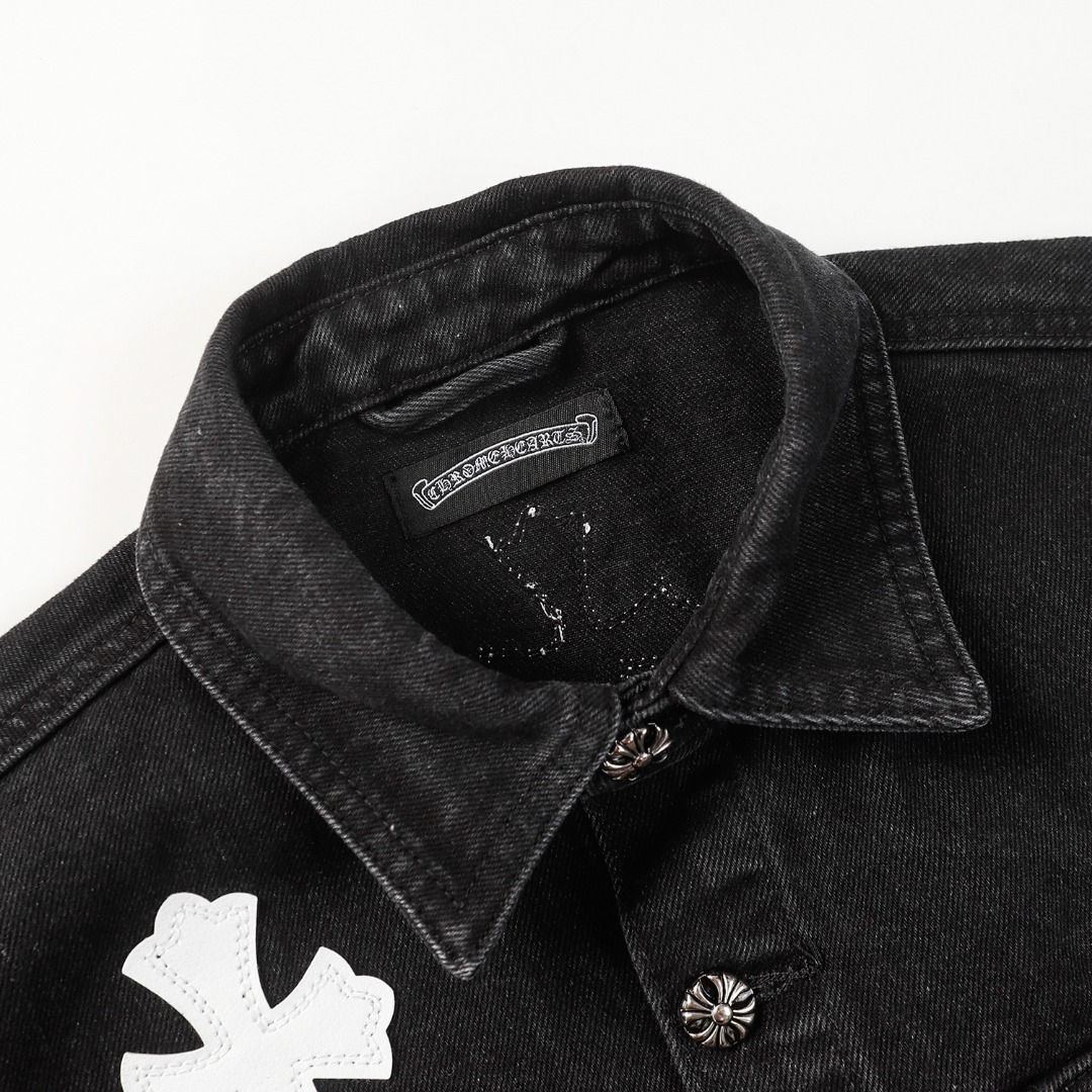 クロムハーツのジャケットです/ Chrome Hearts cross leather denim jacket（CH-5066）
